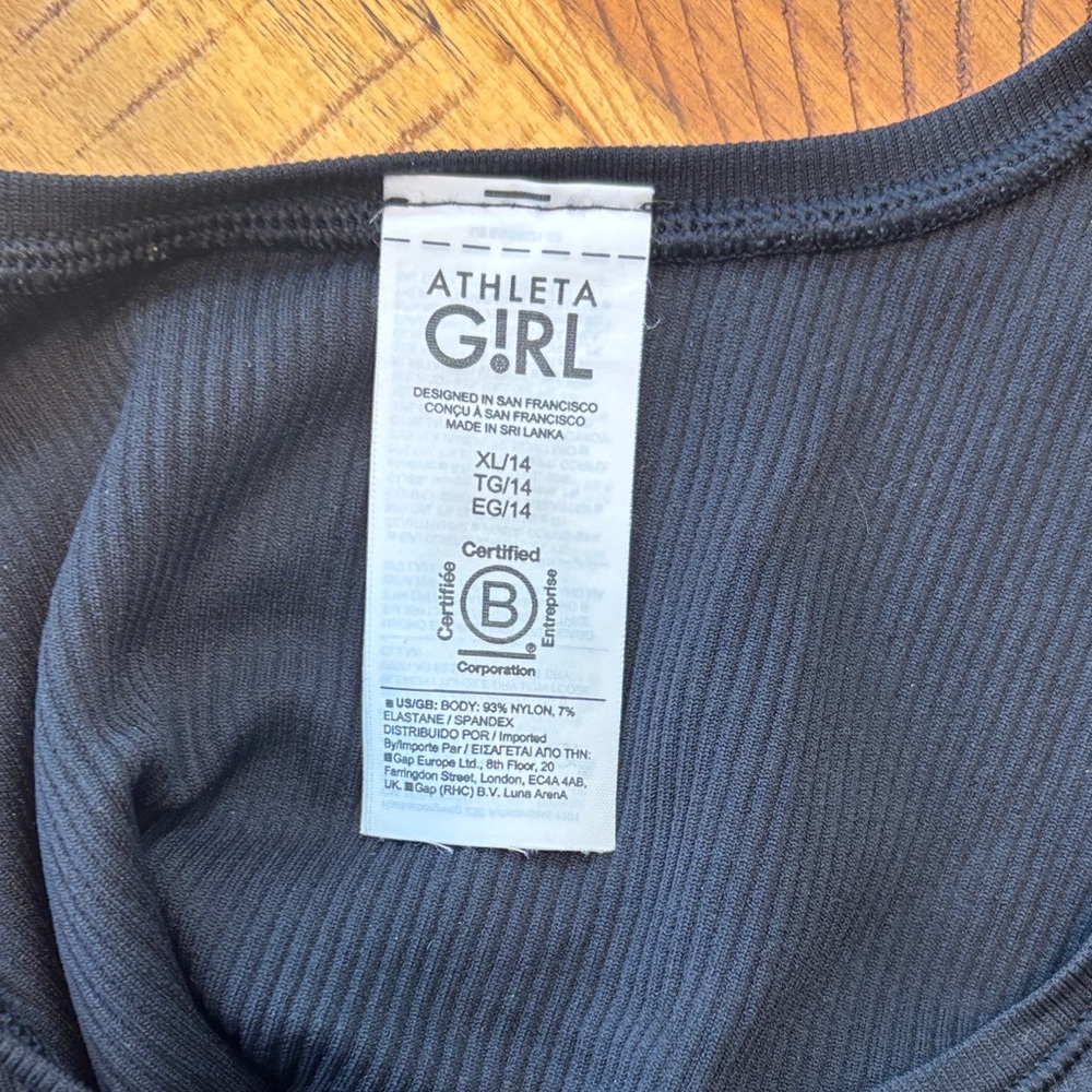 Athleta Girl Black Ribbed Tank Top - Picture 3 of 3